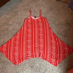 TORRID - dress shark bite hem - red paisley